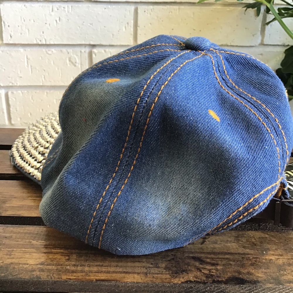 Magid Hats Distressed Blinged Lips Baseball Hat - Picture 7 of 11